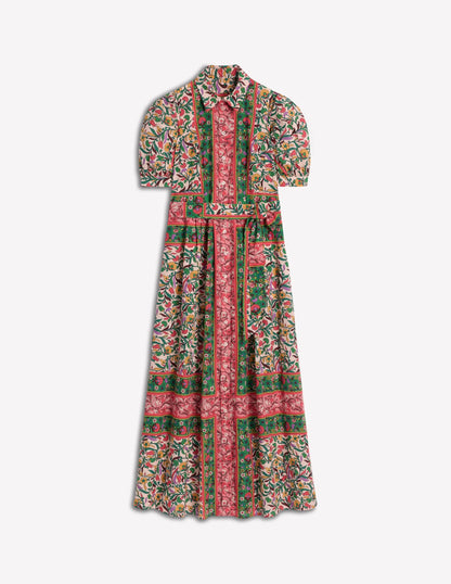 Alexa Maxi Shirt Dress-Multi, Enchanting Vine
