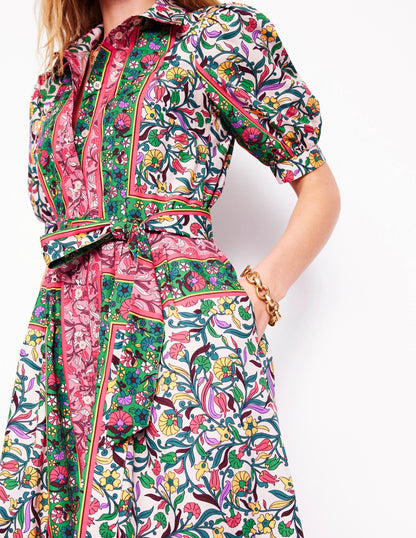 Alexa Maxi Shirt Dress-Multi, Enchanting Vine