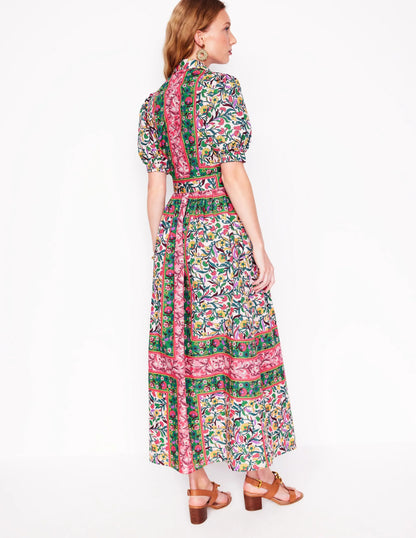 Alexa Maxi Shirt Dress-Multi, Enchanting Vine