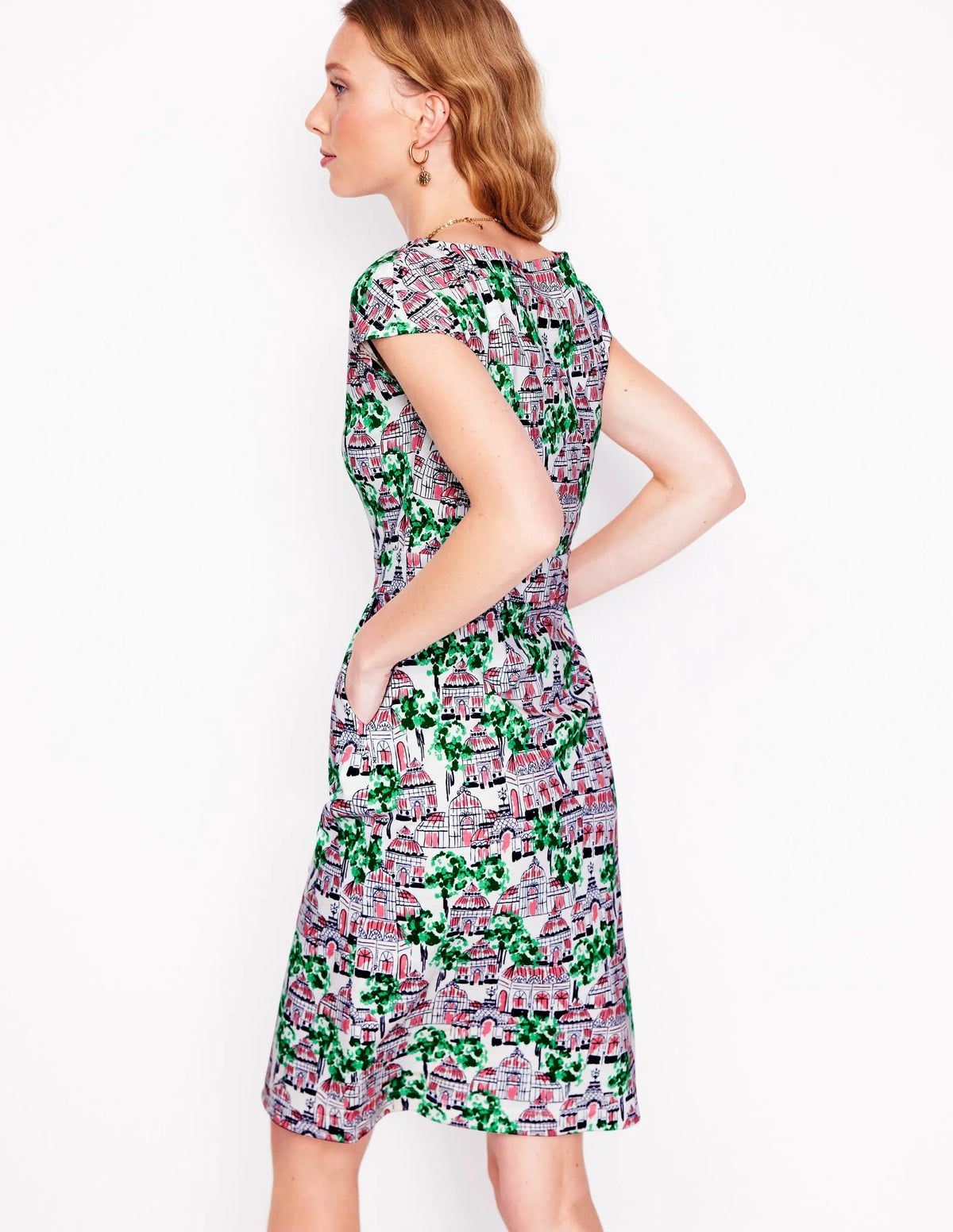 Florrie Jersey Dress-Ivory, Botanical Greenhouse