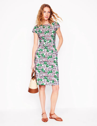 Florrie Jersey Dress-Ivory, Botanical Greenhouse
