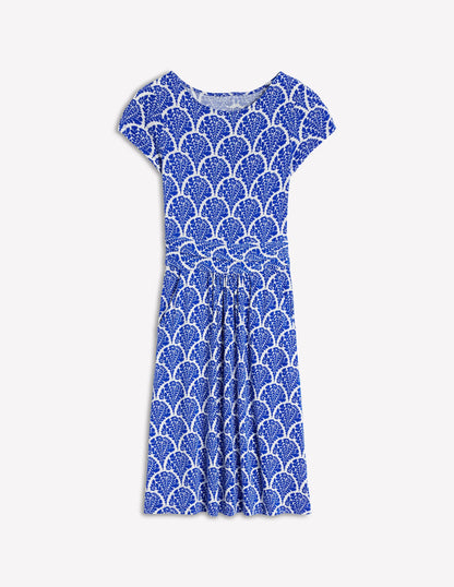 Amelie Jersey Dress-Bright Blue, Blossomy