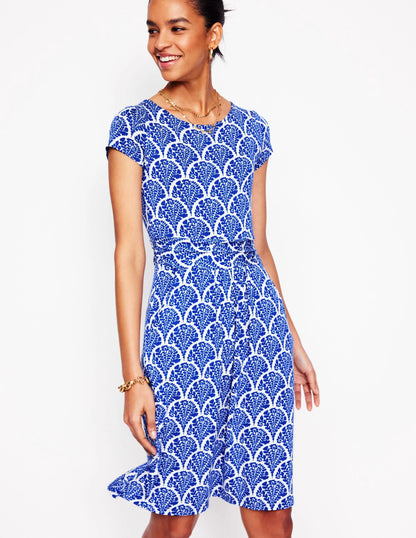Amelie Jersey Dress-Bright Blue, Blossomy
