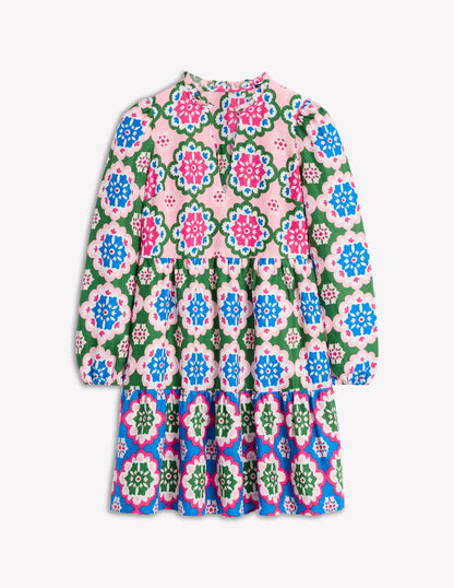 Esme Linen Mini Dress-Multi, Bloom Geo