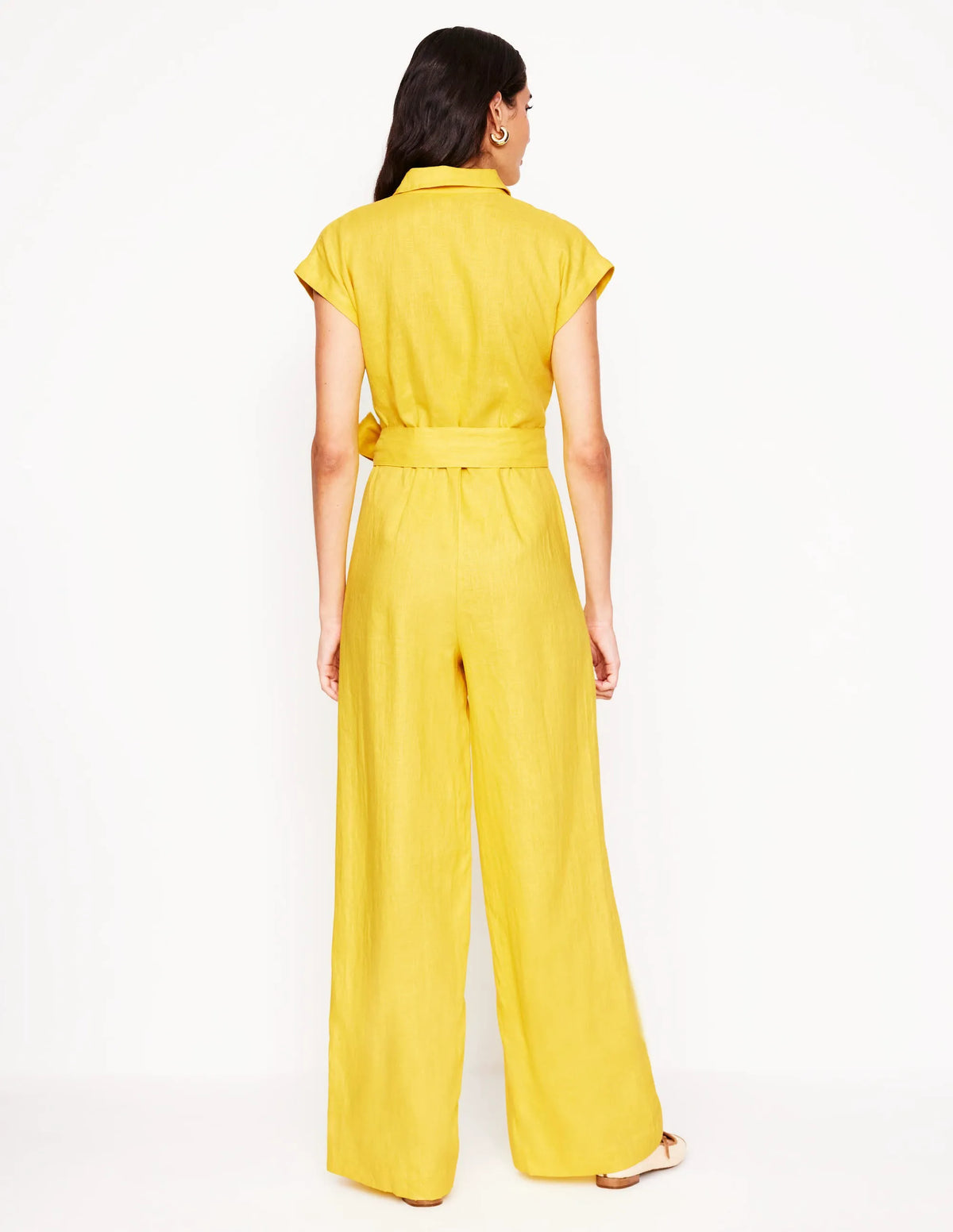 Colette Linen Jumpsuit-Pineapple Yellow