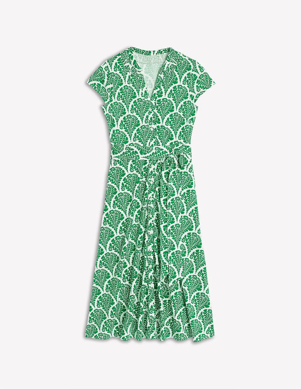 Sara Jersey Shirt Dress-Rich Emerald, Blossomy