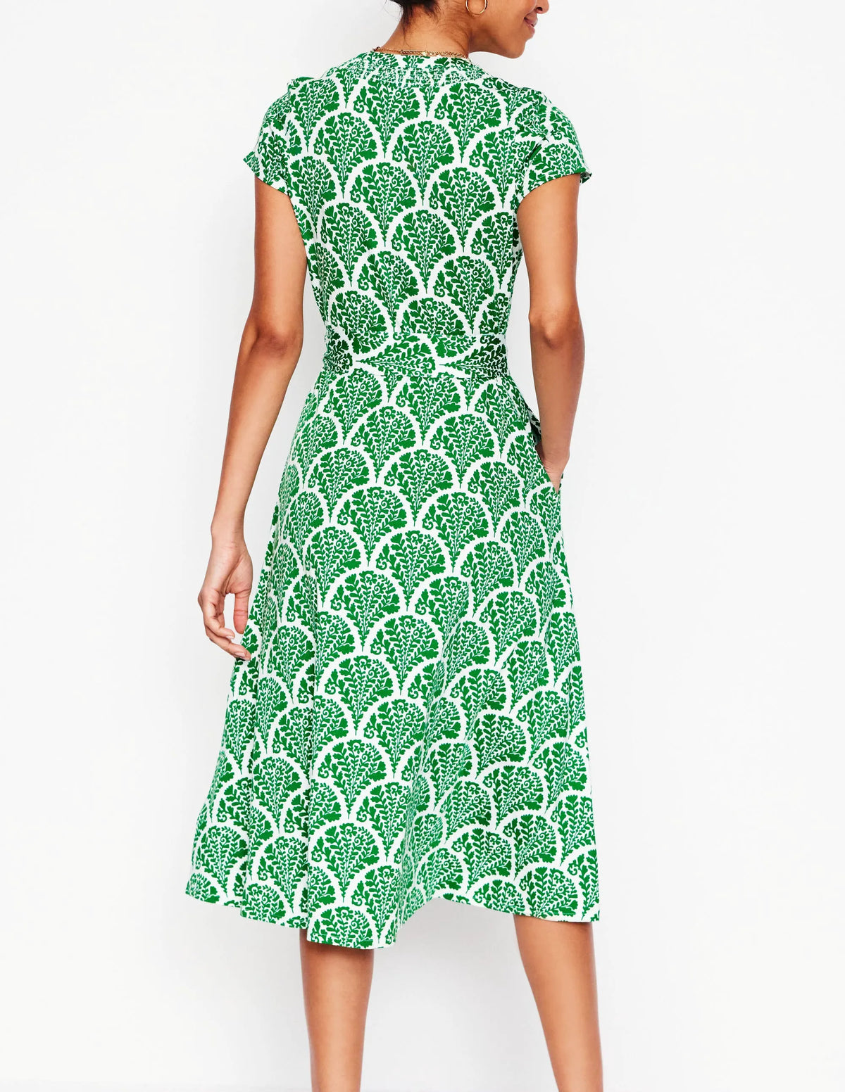 Sara Jersey Shirt Dress-Rich Emerald, Blossomy