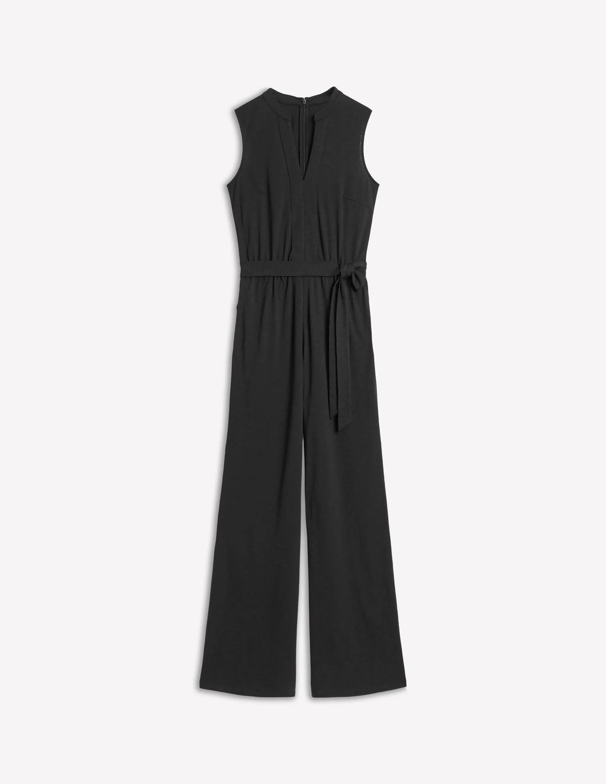 Naomi Notch Jersey Jumpsuit-Black