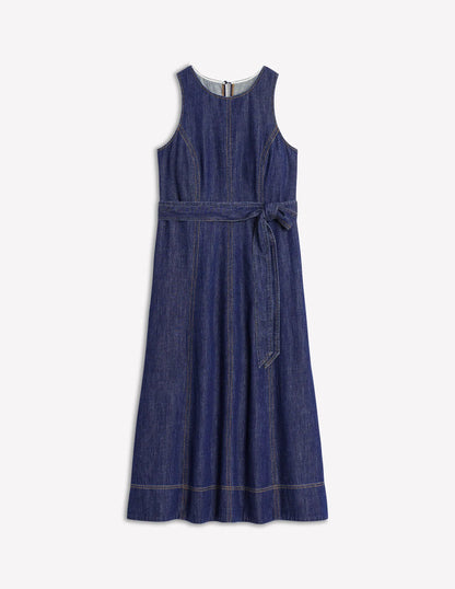 Sleeveless Denim Dress-Dark Vintage Denim