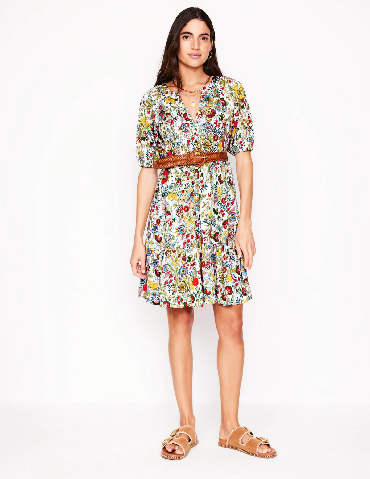 Piper Short Jersey Dress-Multi, Citrus Vine