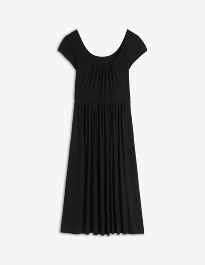 Samantha Scoop Jersey Dress-Black