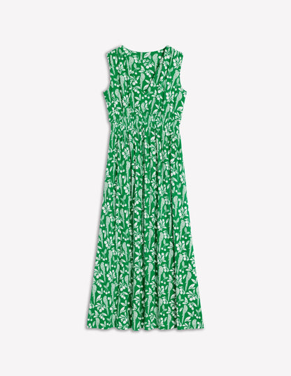 Paloma Jersey Maxi Dress-Rich Emerald, Parrot Pop