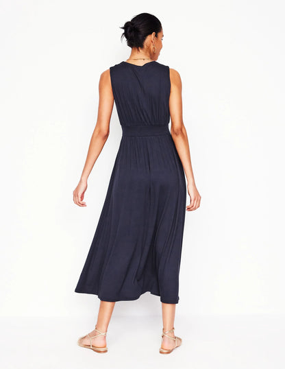 Paloma Jersey Maxi Dress-Navy