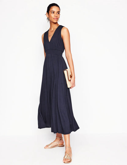 Paloma Jersey Maxi Dress-Navy