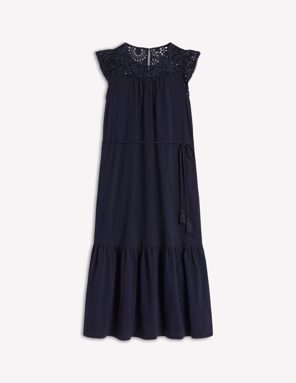 Juliet Broderie Midi Dress-Navy
