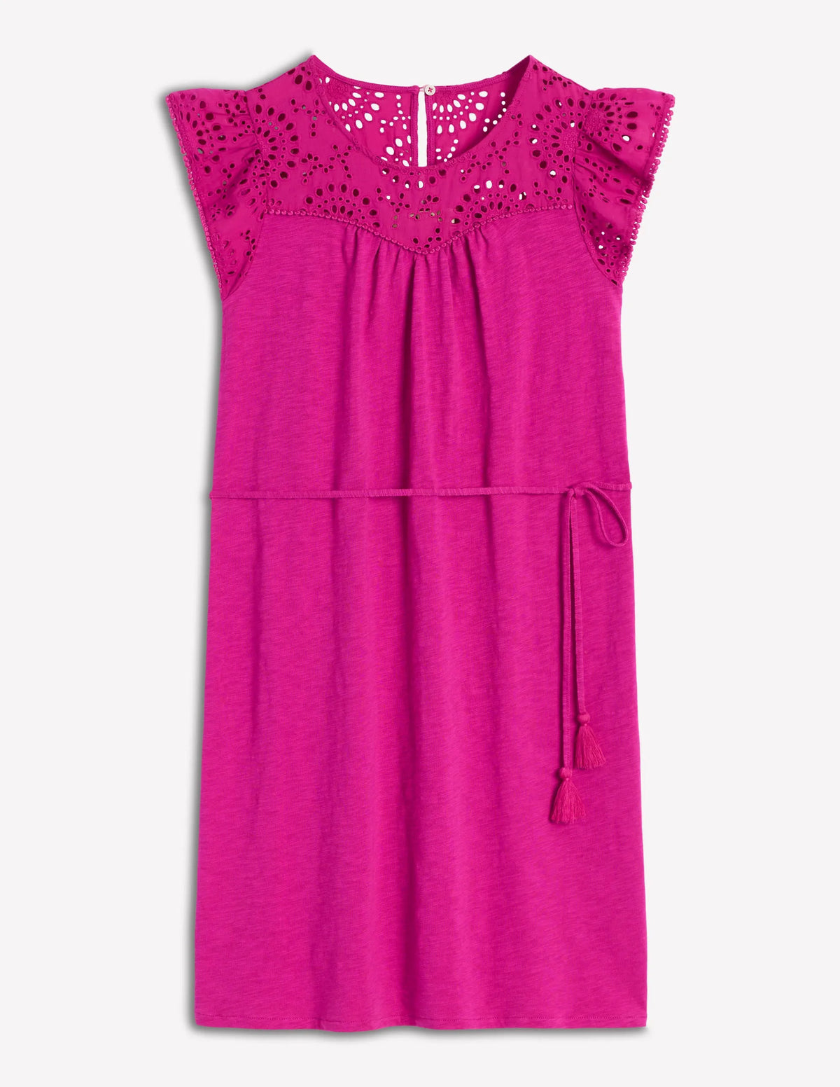 Juliet Broderie Short Dress-Fuchsia