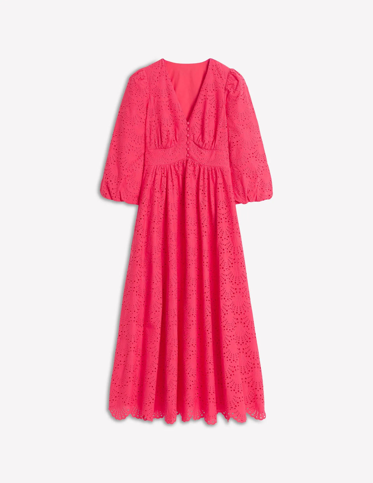 Lola Broderie Maxi Dress-Camelia Pink