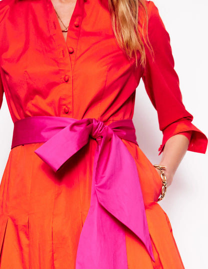 Maxi Pleated Bow Dress-Firecracker Red