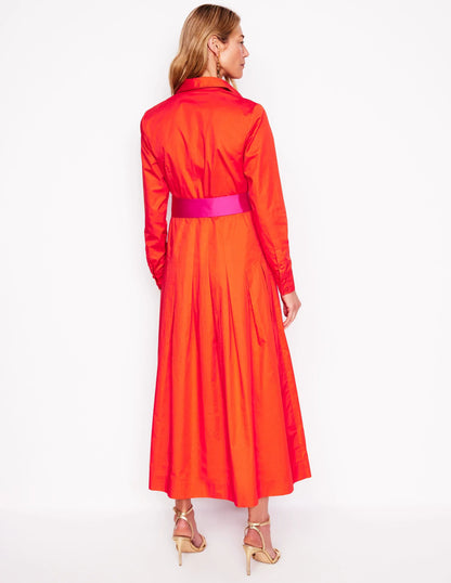 Maxi Pleated Bow Dress-Firecracker Red