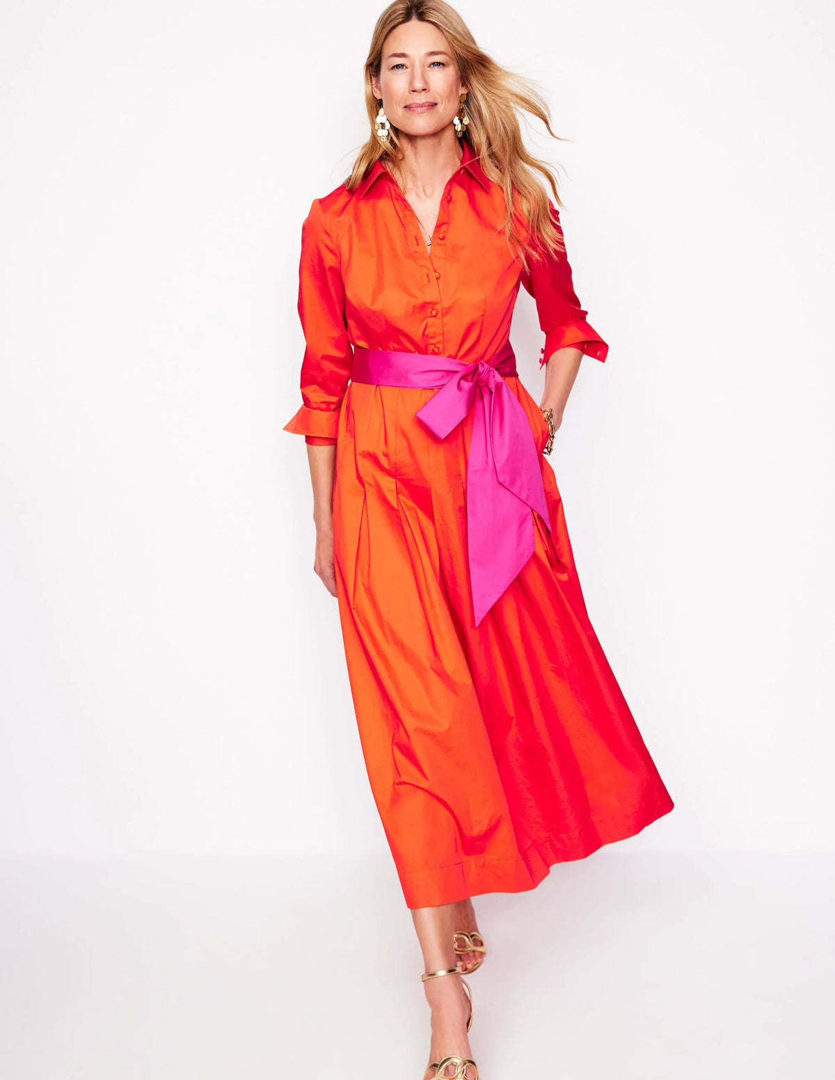 Maxi Pleated Bow Dress-Firecracker Red