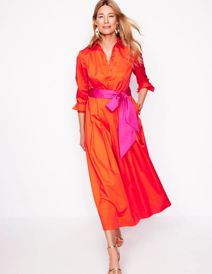 Maxi Pleated Bow Dress-Firecracker Red