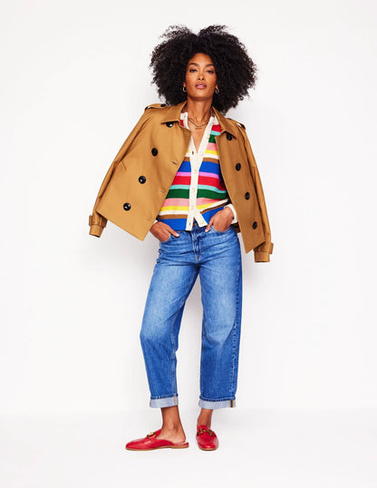 Callie Crochet Trim Cardigan-Bright Rainbow Stripe Large