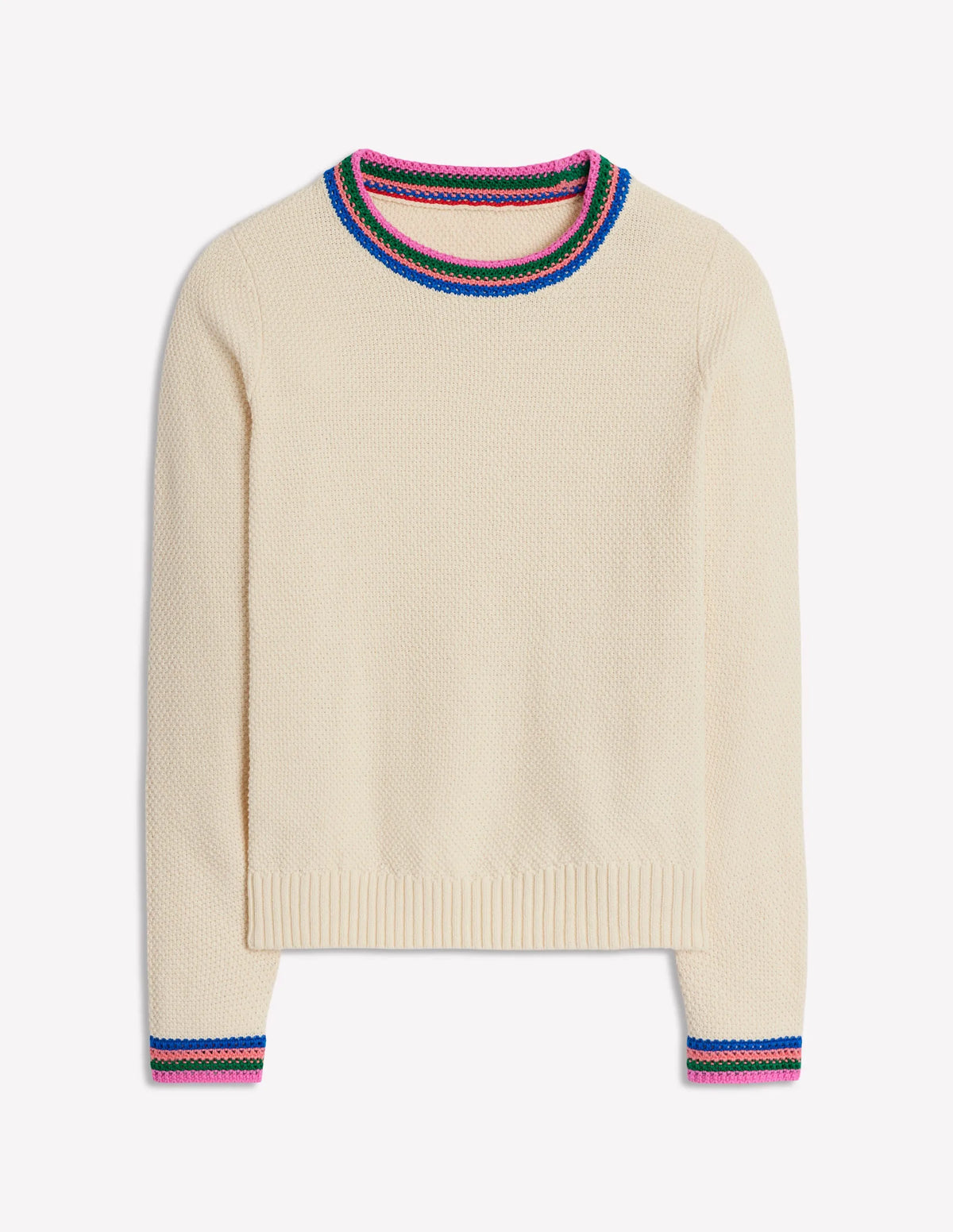 Callie Crochet Trim Sweater-Warm Ivory