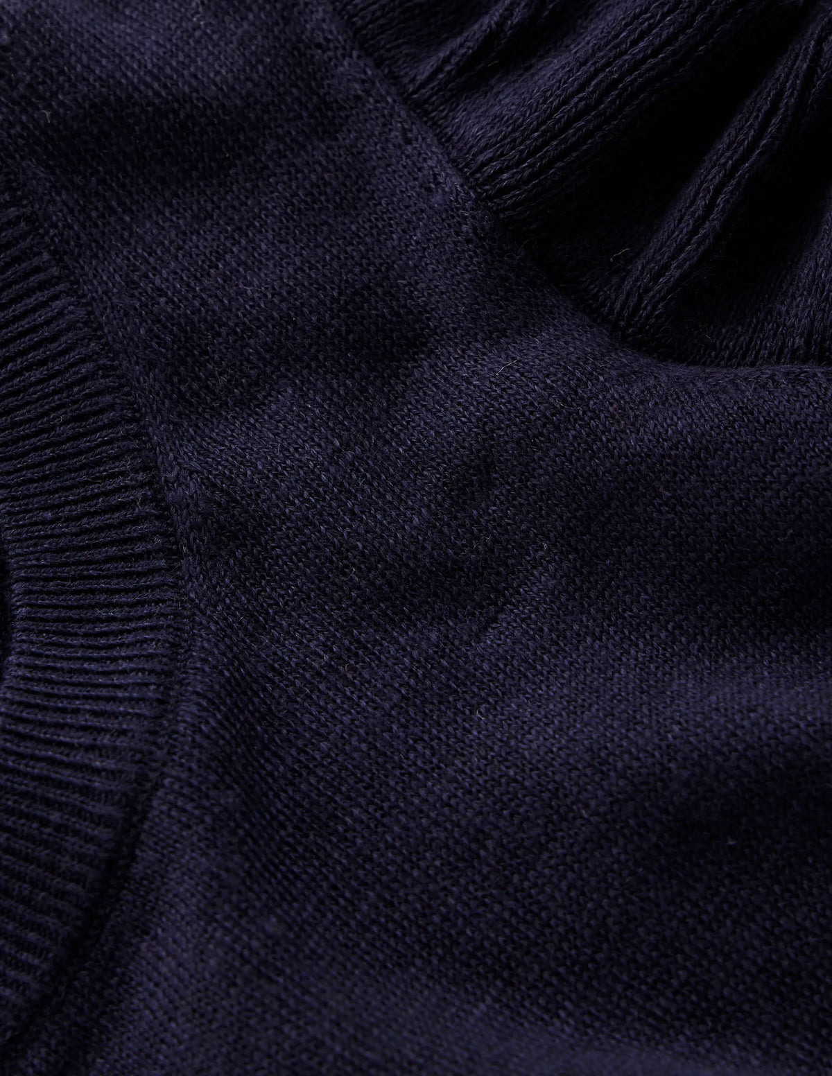 Josie Frilled Linen Vest-Navy