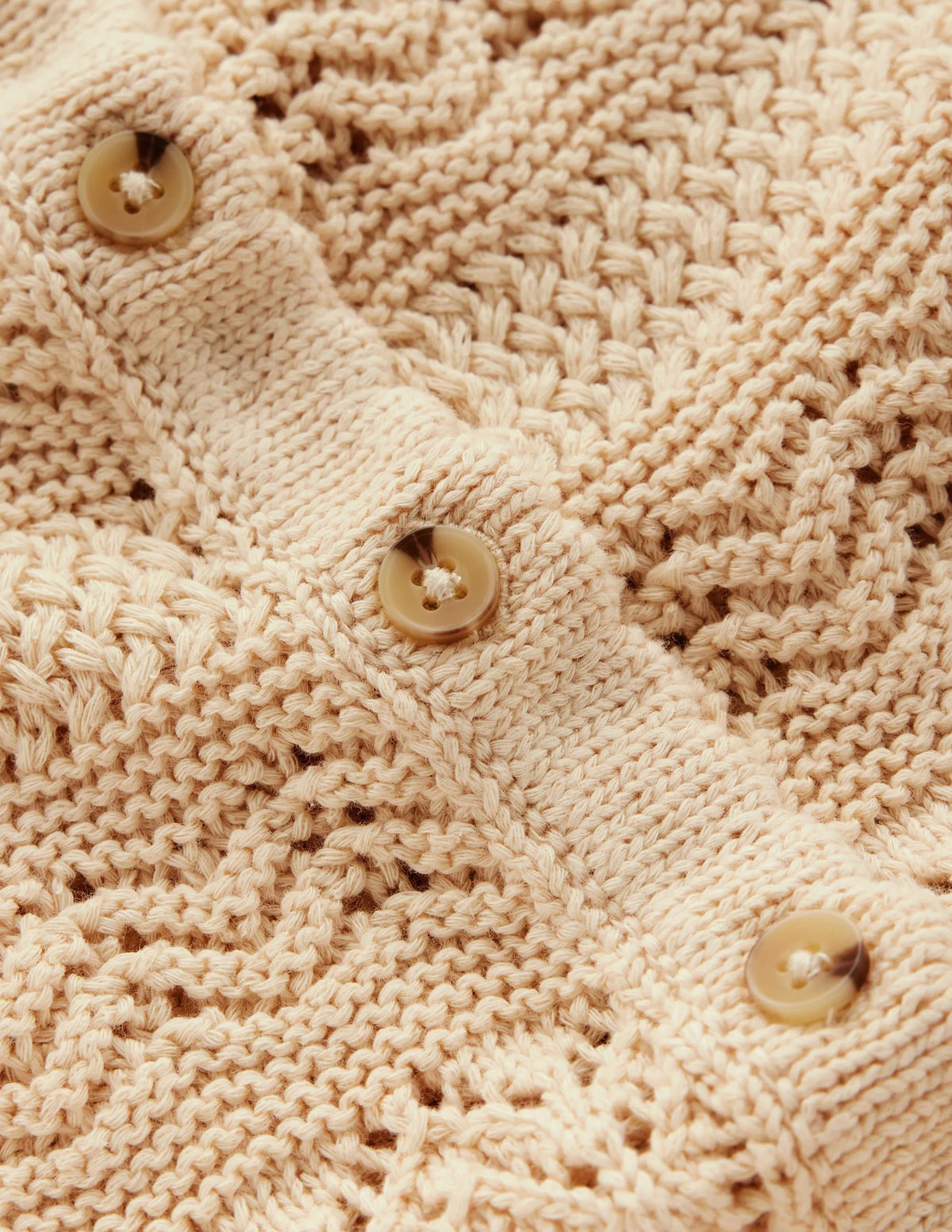 Elodie Stitch Crew Cardigan-Warm Ivory