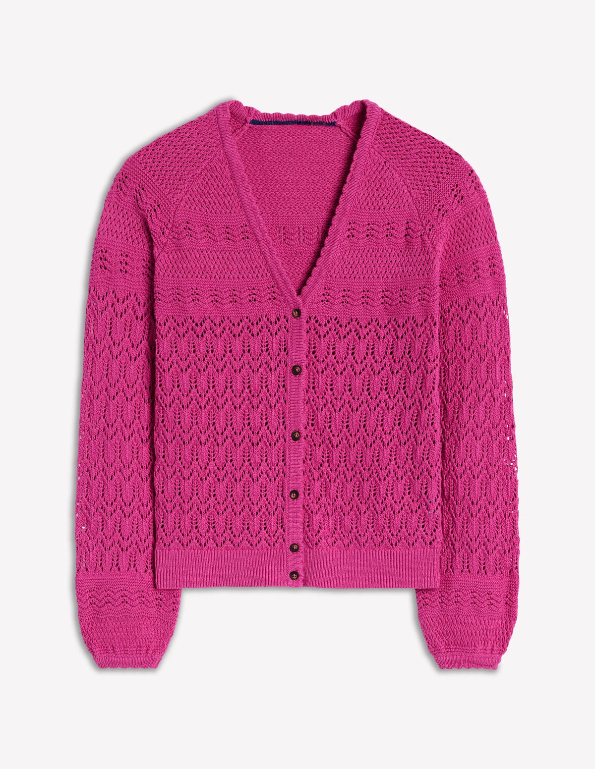 Elodie Stitch V-Neck Cardigan-Purple Damson