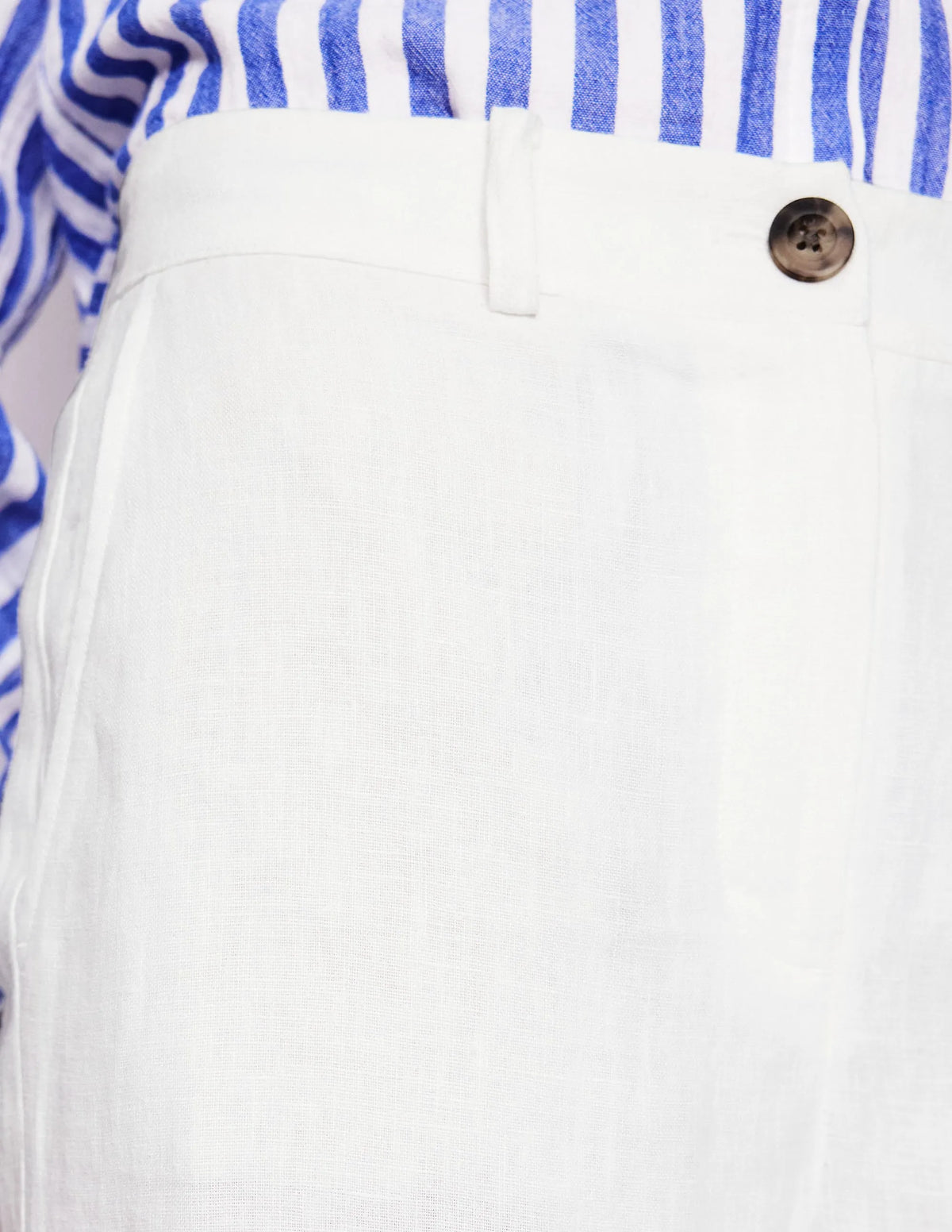 Westbourne Crop Linen Pants-White