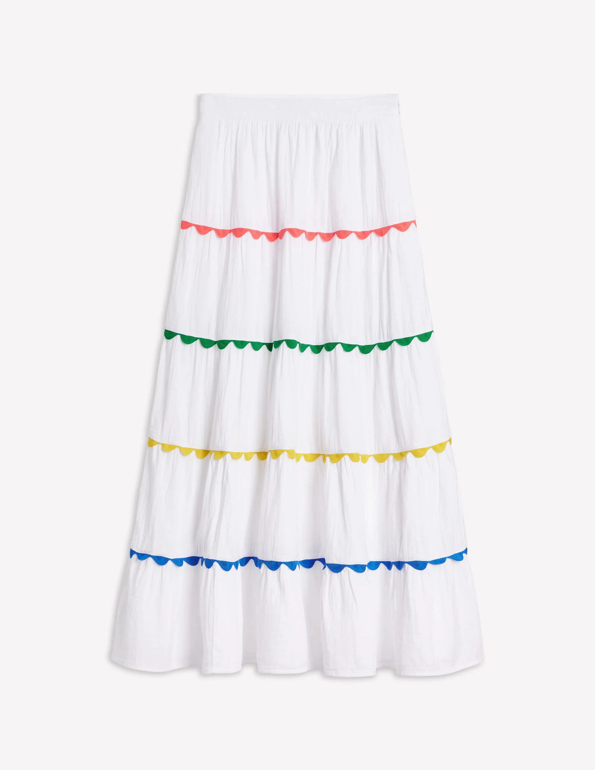 Nadia Double Cloth Maxi Skirt-White