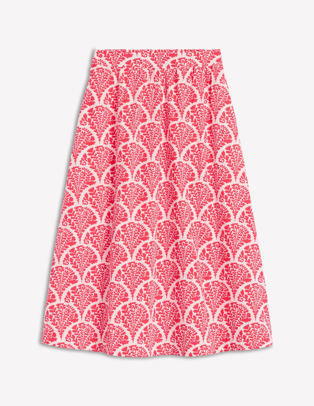 Hattie Poplin Midi Skirt-Jam Red, Blossomy