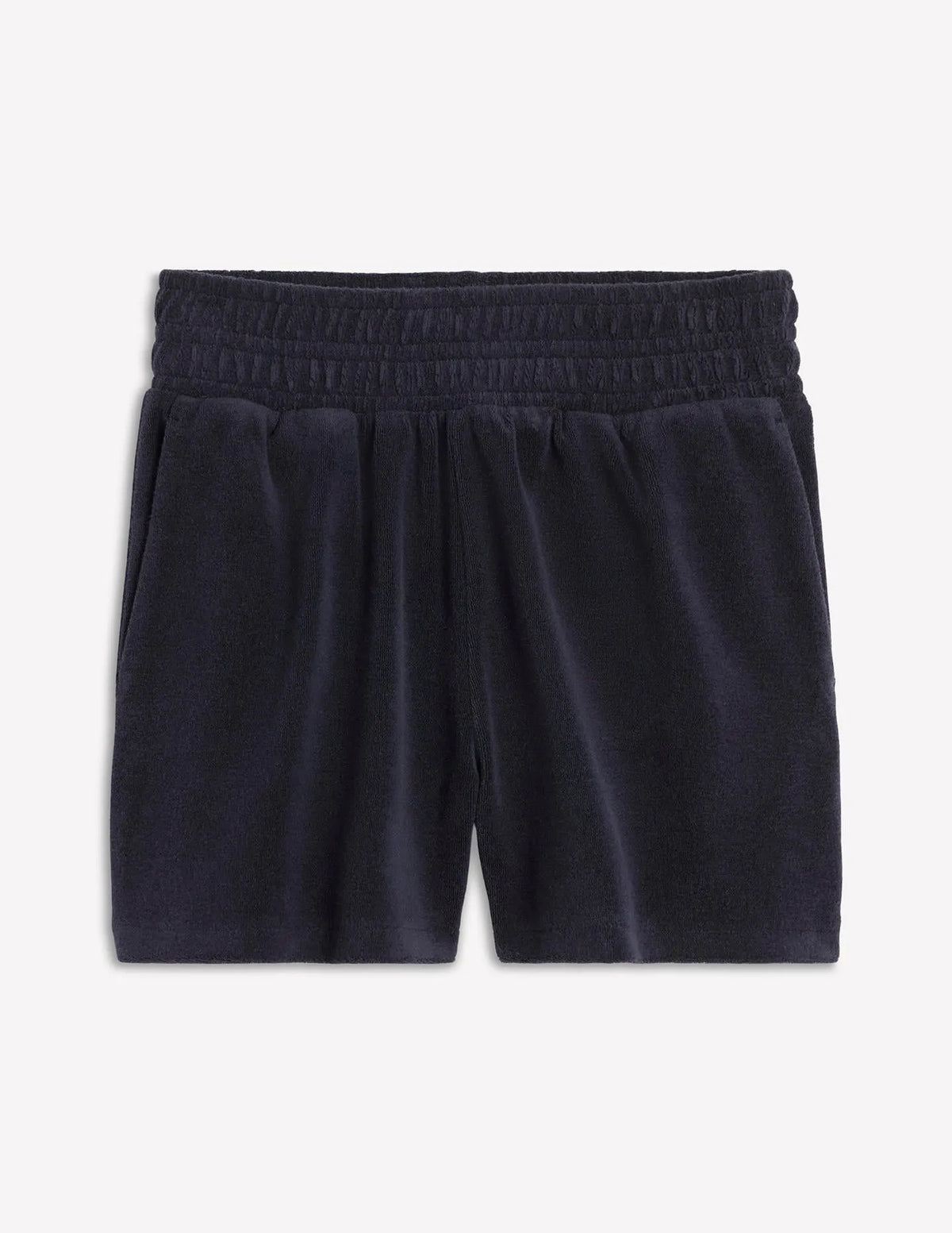 Smocked Towelling Short-Navy