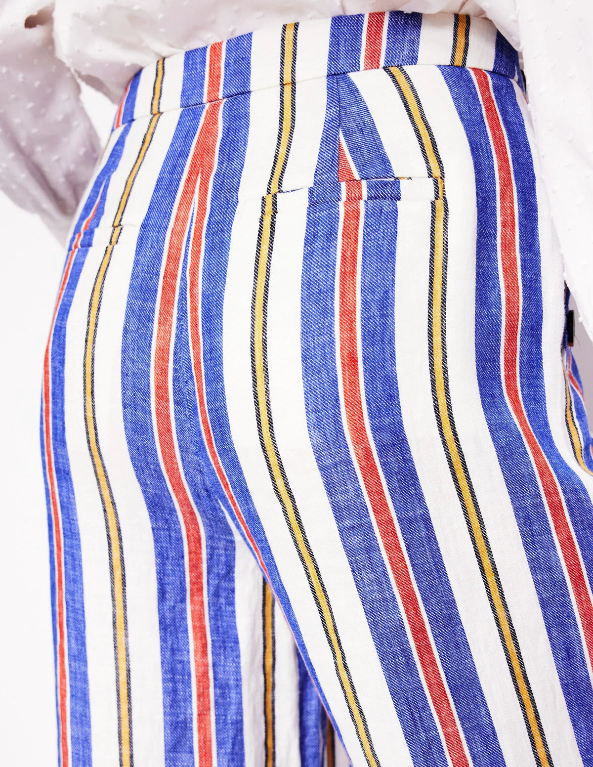 Greenwich Sailor Pants-Bright Blue and Brown Stripe