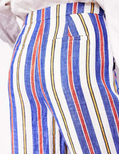 Greenwich Sailor Pants-Bright Blue and Brown Stripe