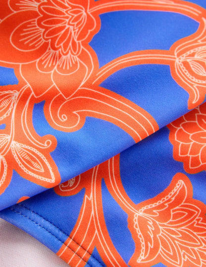 Classic Fold Bikini Bottoms-Jaffa Orange, Paisley Whirl