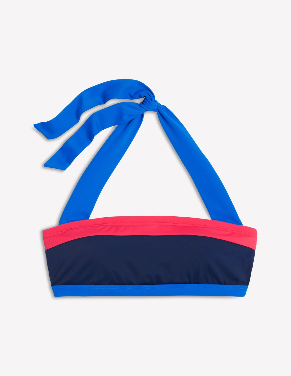 Santorini Bikini Top-Navy/ Coral Punch Pink/ Blue