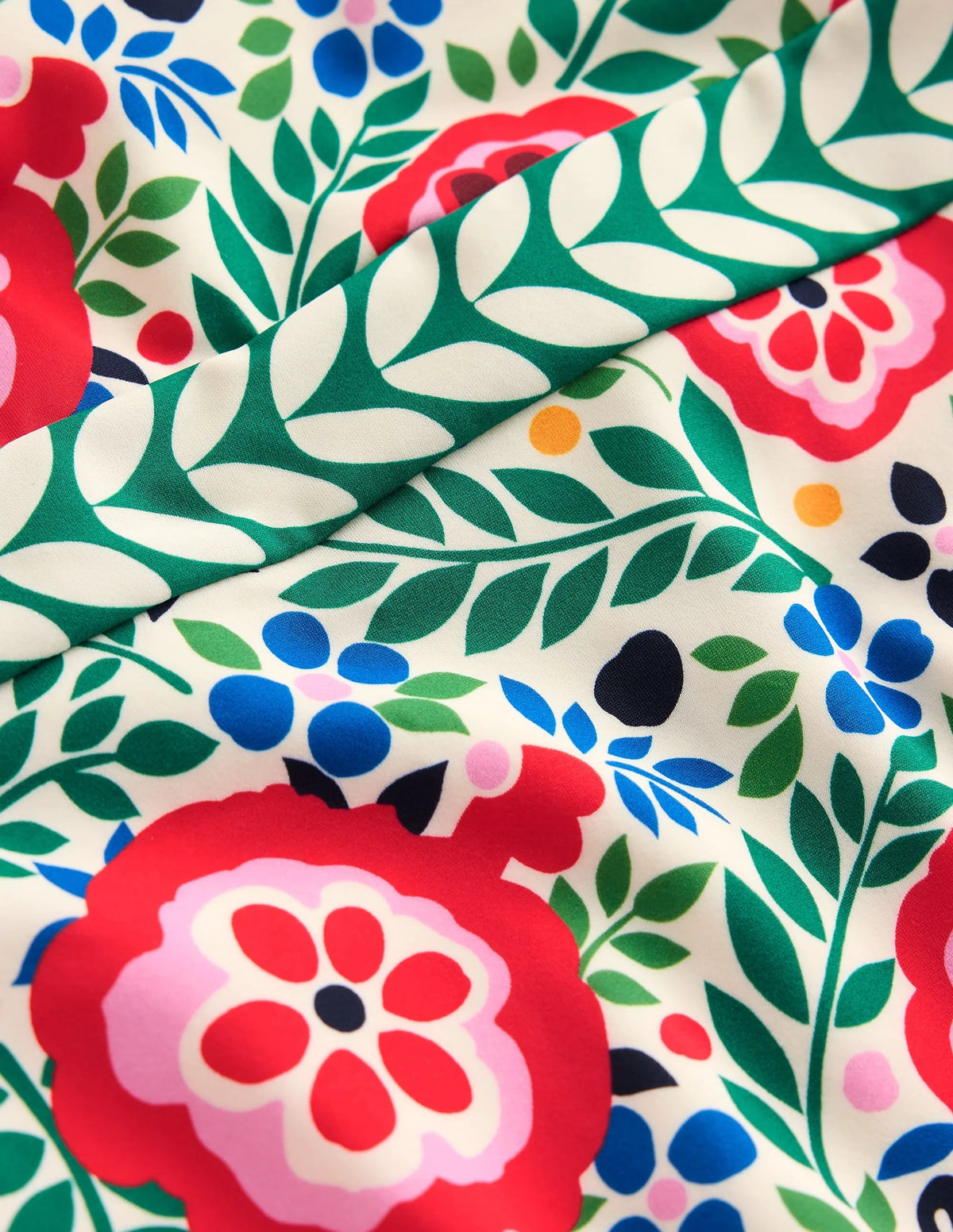 Cross Front Swimsuit-Multi, Foliage Scatter