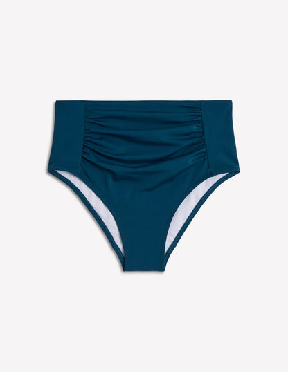 Kythira Ruched Bikini Bottoms-Oceanside Blue