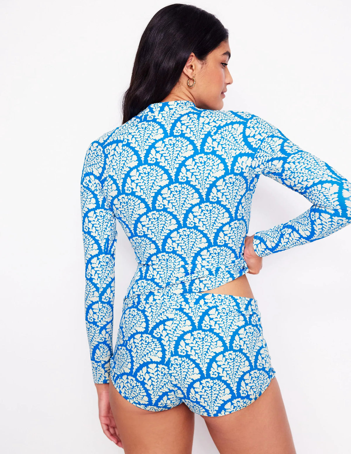 Sun Safe Raglan Guard Top-Bright Blue, Blossomy
