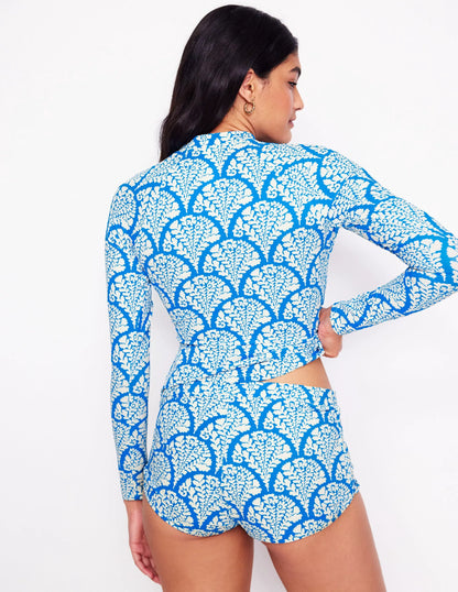 Sun Safe Raglan Guard Top-Bright Blue, Blossomy