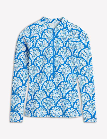 Sun Safe Raglan Guard Top-Bright Blue, Blossomy
