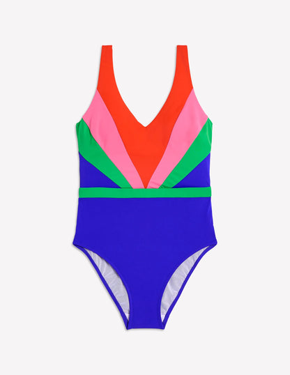 Syros V Neck Swimsuit-Multi Colourblock