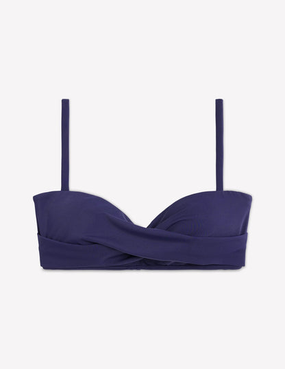 Andros Twist Front Bikini Top-Navy