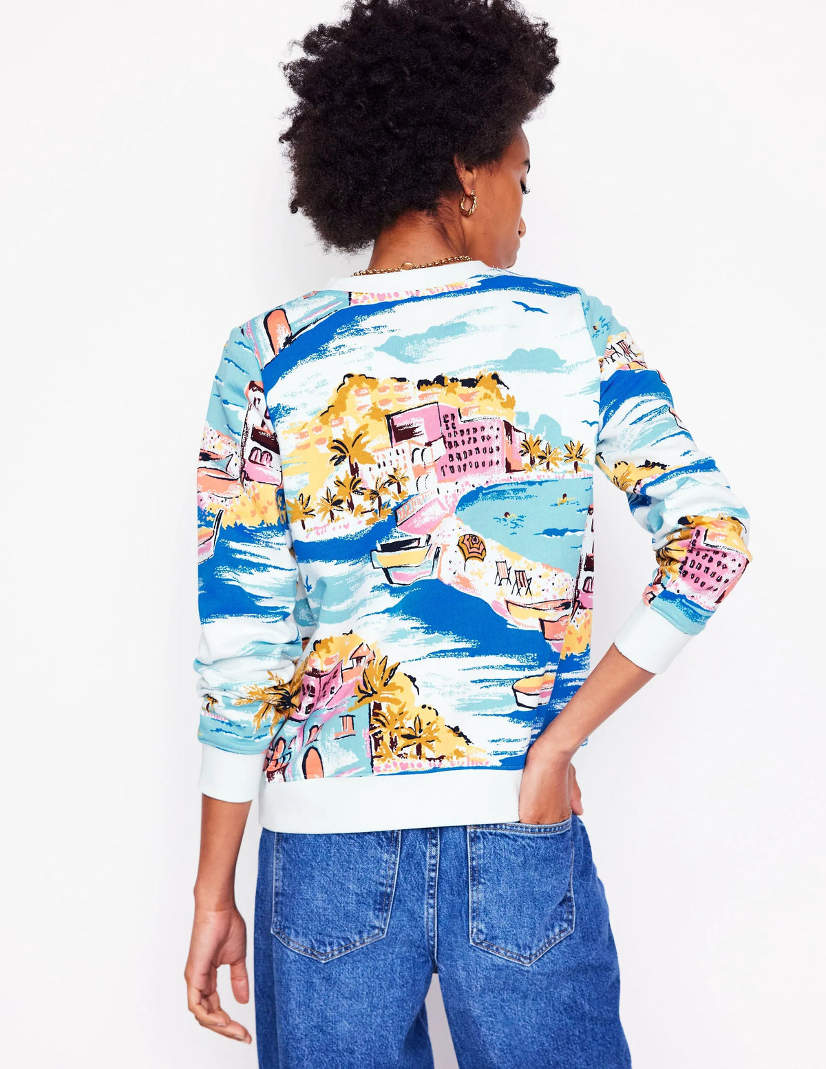 Hannah Printed Sweatshirt-Multi, Paradise Bay
