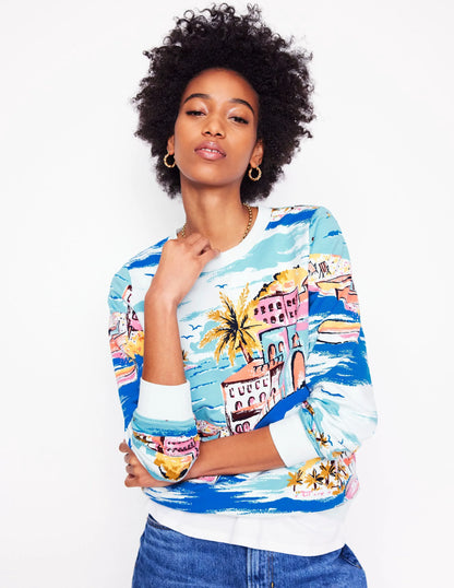 Hannah Printed Sweatshirt-Multi, Paradise Bay