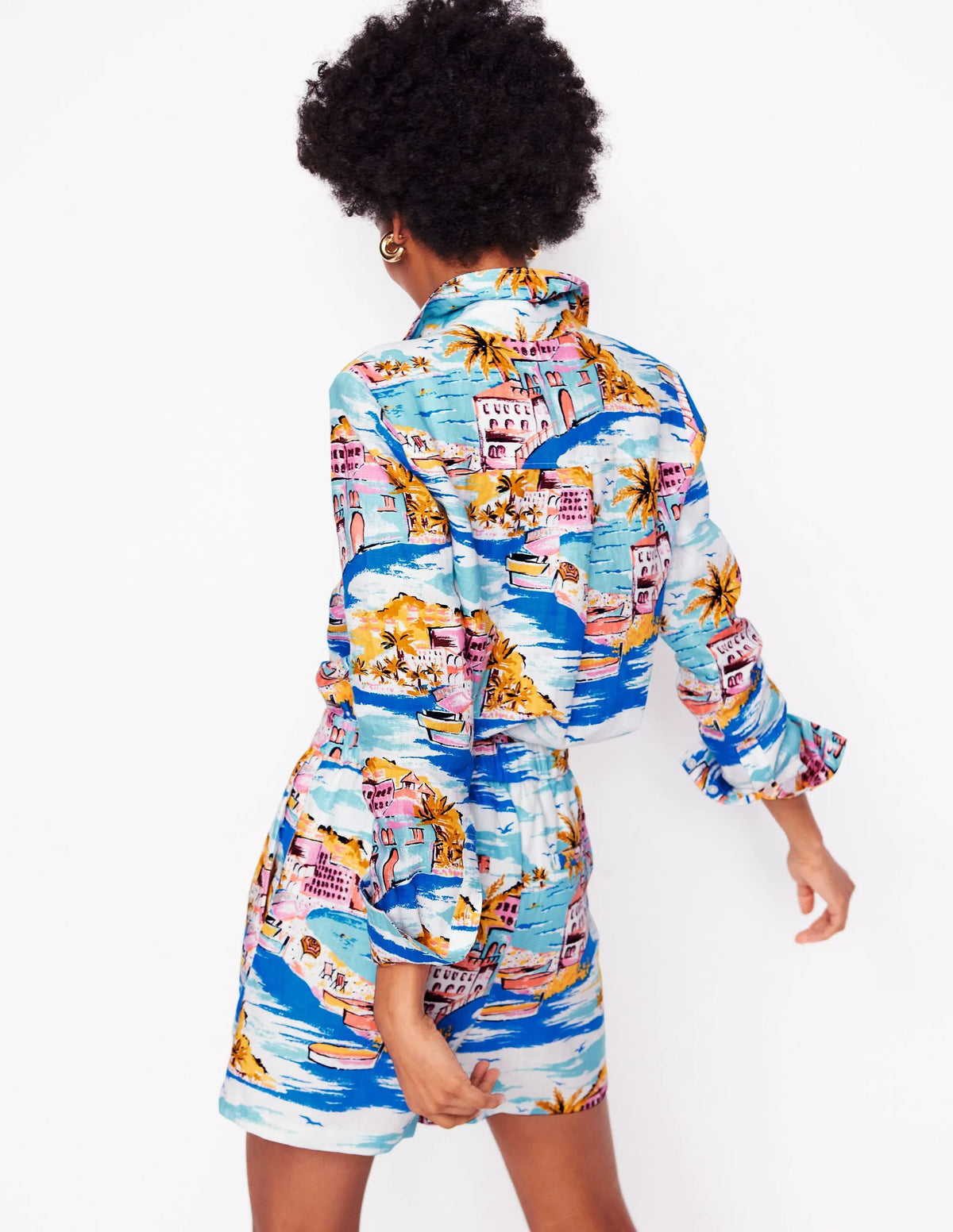 Sienna Linen Shirt-Multi, Paradise Bay