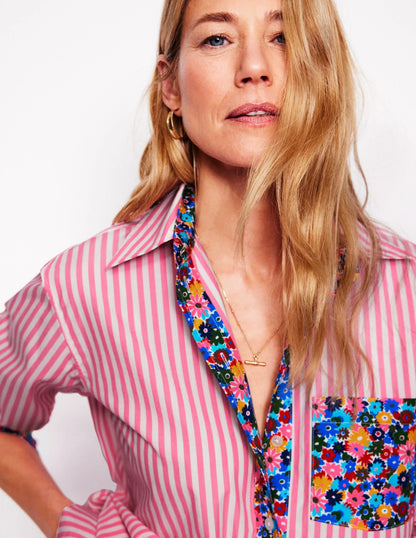 Sadie Relaxed Cotton Shirt-Multi, Paintbox Ditsy