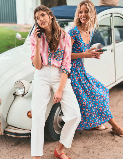 Sadie Relaxed Cotton Shirt-Multi, Paintbox Ditsy